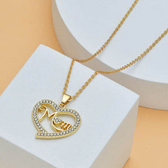 Mother's Day Mom Heart Shape With Diamond Letter Necklace For Women Fine Jewelry Women Accessories Fashion Jewelry - ProTrendyz