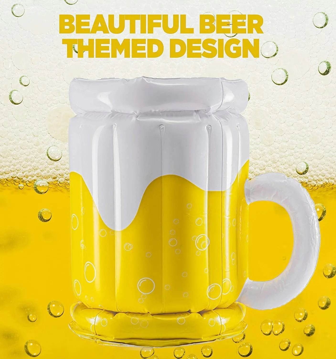 Large Inflatable Beer Mug Cooler Pool Float Drink Cooler For Adults Parties 2 In1 Drink Floatie And Party Supplies Great Toy For Beach Pool And Jacuzzi - ProTrendyz