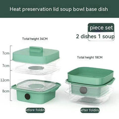 Multi-layer Dish Cover Heat Preservation Kitchen Cover Dining Table Leftover Storage Box Transparent Stack Cooking Hood Steamer - ProTrendyz