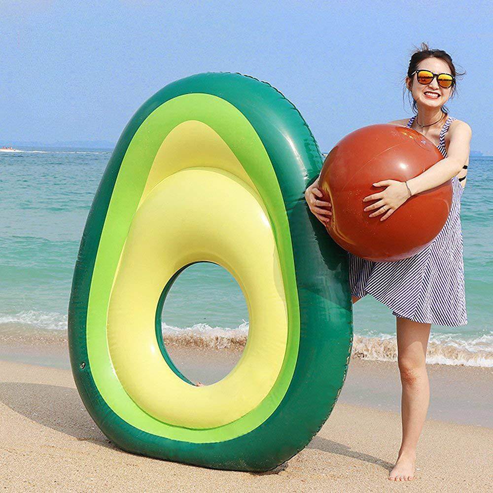 Inflatable Giant Avocado Pool Float Pool Swimming Float Swimming Ring Pool Circle Party Buoy Toy - ProTrendyz