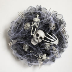 Halloween Black Mesh Skull Garland Party Layout Props