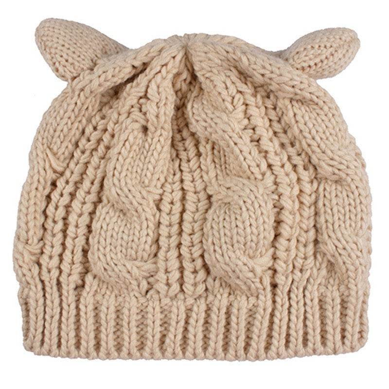 Hand Made 3D Cute Knitted Cat Ear Beanie For Winter - ProTrendyz