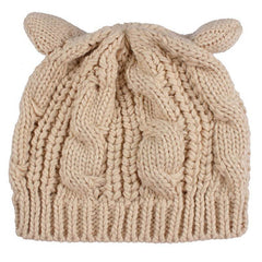 Hand Made 3D Cute Knitted Cat Ear Beanie For Winter - ProTrendyz