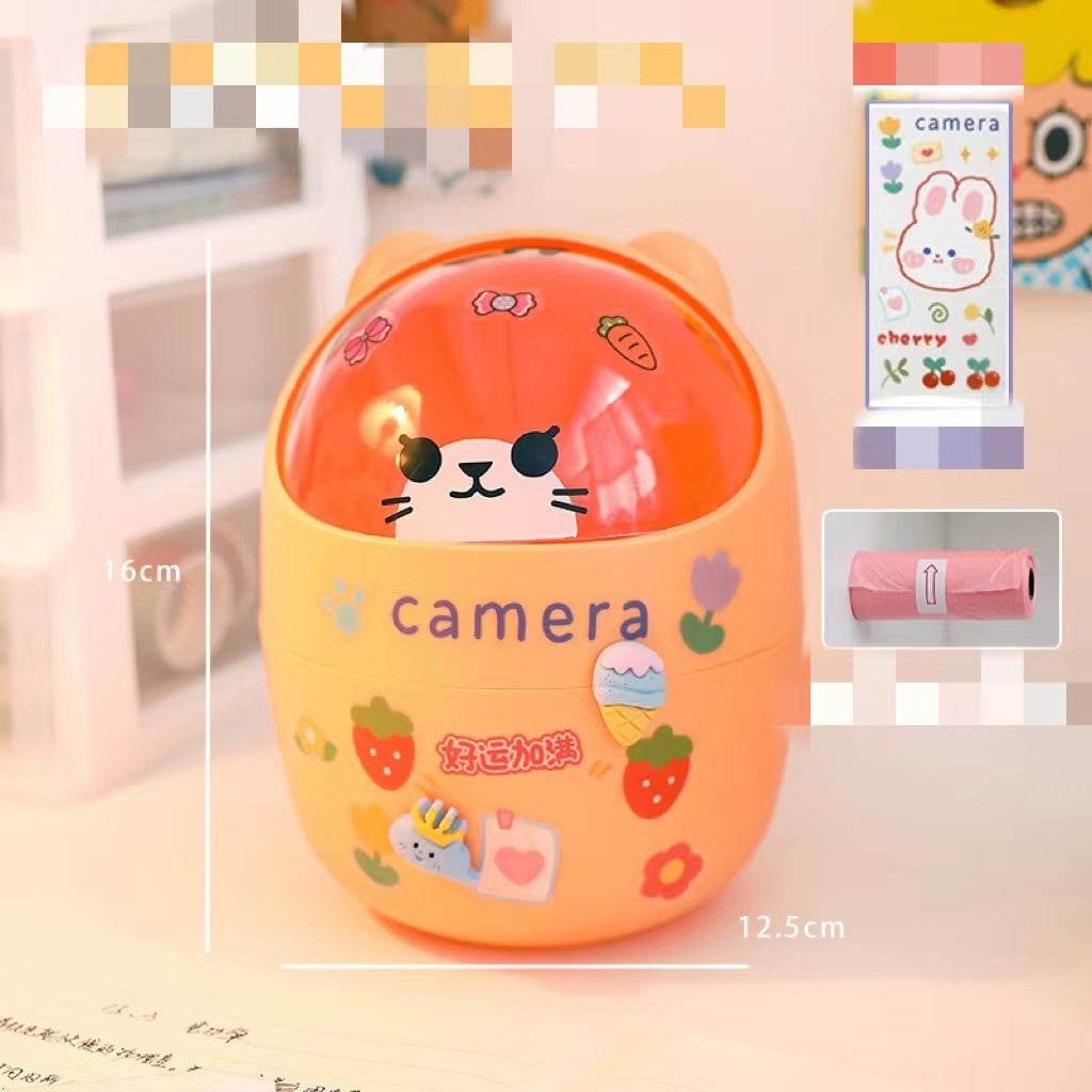 Desktop Trash Can Desk Organizer Bucket Office Mini Bear Trash Can - ProTrendyz