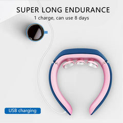 Neck Massager Shoulder Electric Pulse Cervical Traction Collar Therapy Deep Tissue Pain Relieve Stimulator Health Care Massage - ProTrendyz