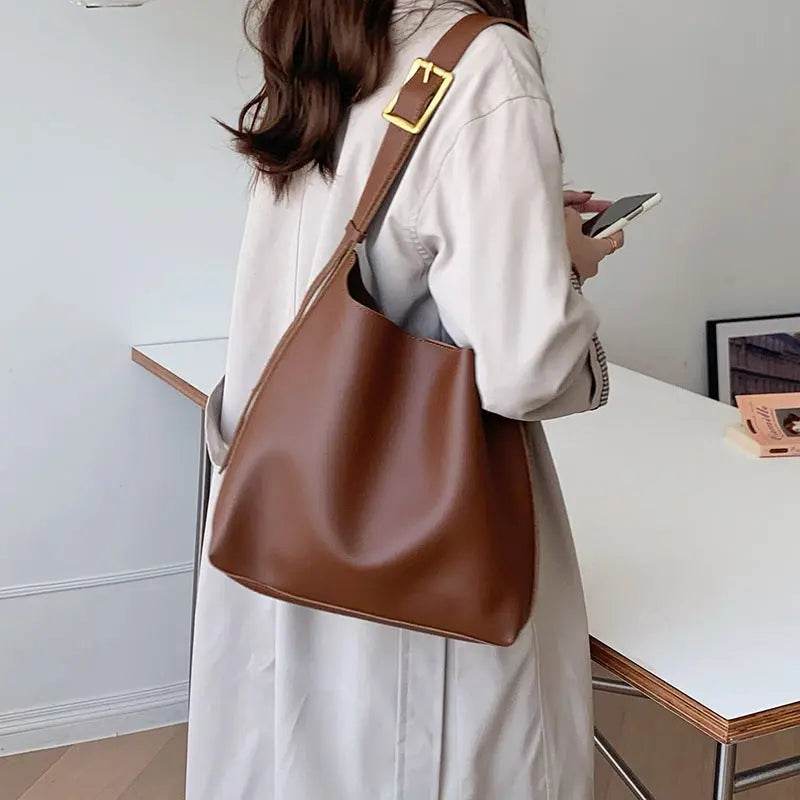 Shoulder Bag Solid Fashion Handbag Crossbody Bag Women's Minimalist PU Leather Bag - ProTrendyz