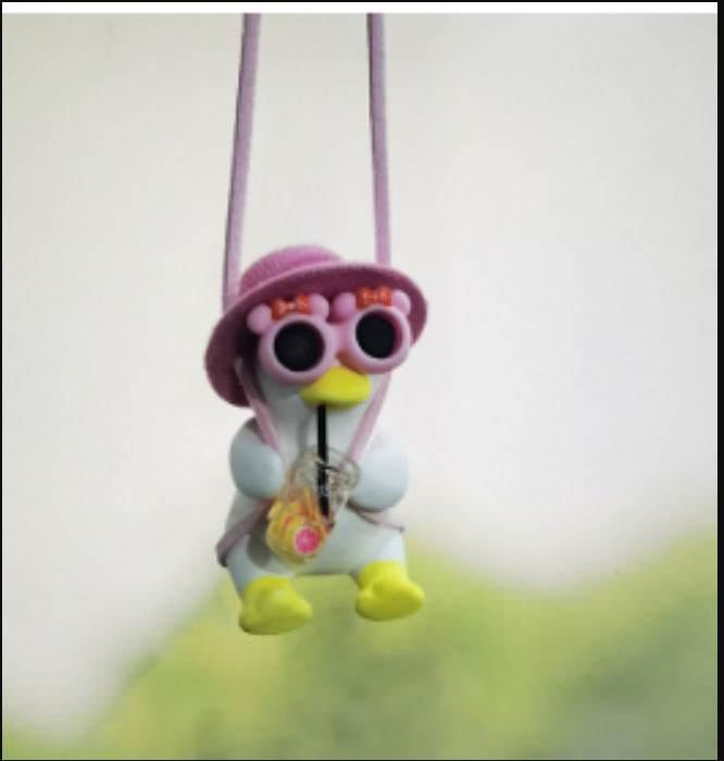 Car Pendant Cute Anime Little Duck Swing Auto Rearview Mirror Hanging Ornaments Interior Decoraction Accessories For Girls Gifts - ProTrendyz
