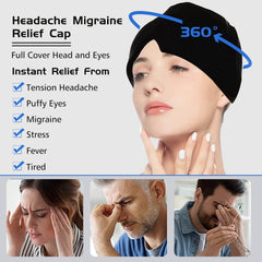 Ice Compress Headache Eye Mask Hat Relief For Migraines, Stress, And Tension Massage Tool - ProTrendyz