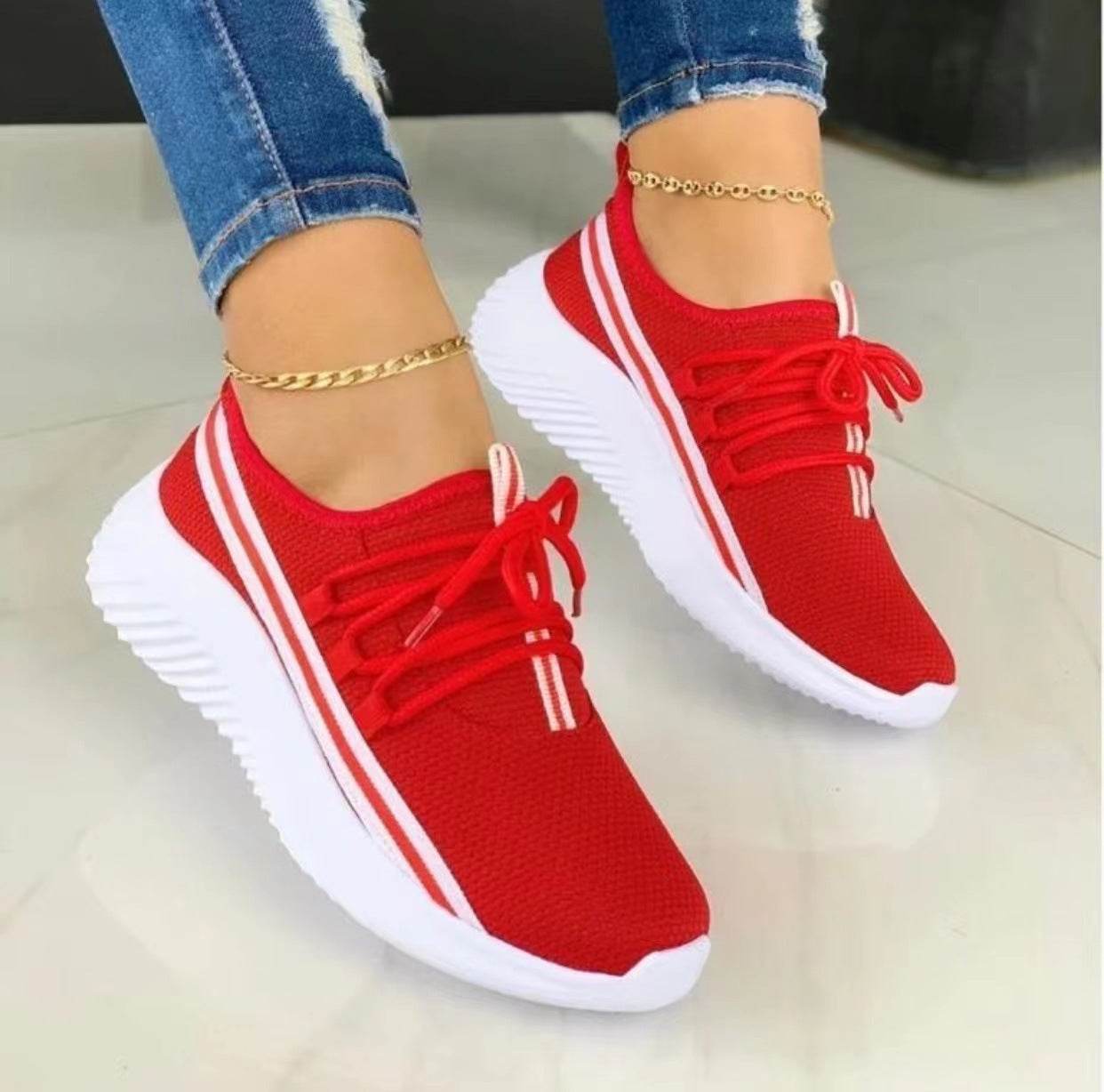 Stripe Sneakers For Women Sports Shoes - ProTrendyz