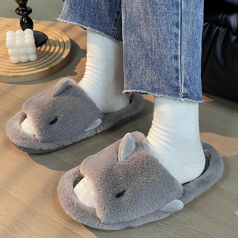 Shark Slippers Fluffy Slippers For Women Couple House Shoes Winter - ProTrendyz