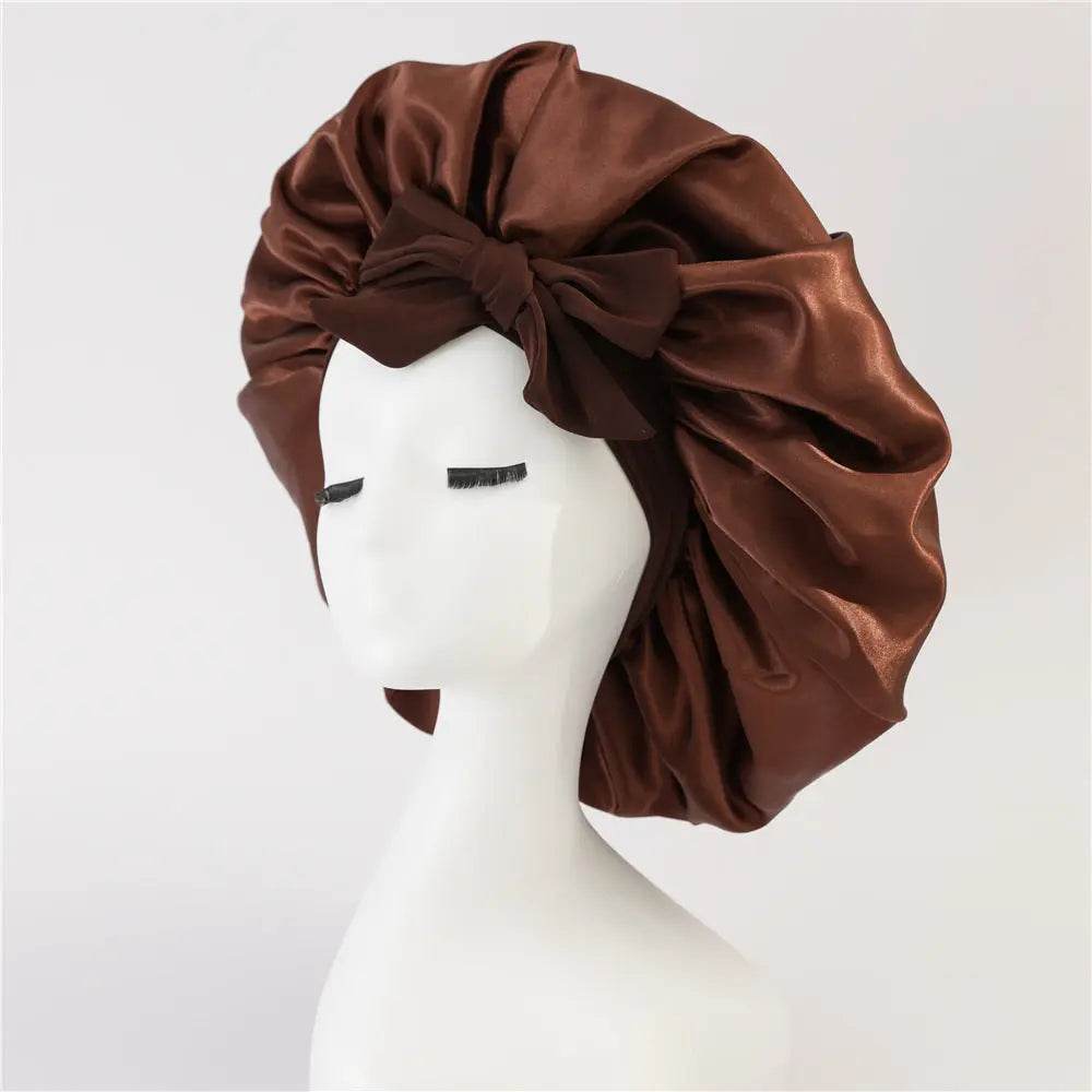 New Silk Bonnet For Sleeping Women Satin Bonnet Hair Bonnet Night Sleep Cap Scarf Wrap For Curly Hair With Tie Band For Curly Hair - ProTrendyz
