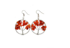 Natural Crystal Crushed Stone Tree Wishing Tree Earrings Crystal Tree Earrings Jewelry - ProTrendyz