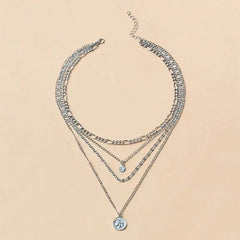 Chunky Gold Necklace Chunky Charm Necklace For Women Layered Gold Necklace For Women Silver Coin Necklace Jewelry Gifts For Women - ProTrendyz