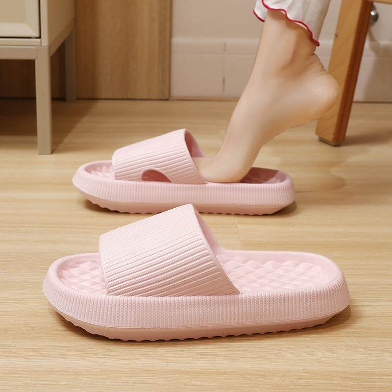 Summer EVA Slippers Solid Color Rhombus Stripe Anti-slip Slippers New Women's Home Shoes - ProTrendyz