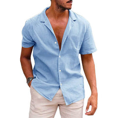 Men's Tops Casual Button Down Shirt Short Sleeve Beach Shirt Summer Mens Clothing - ProTrendyz