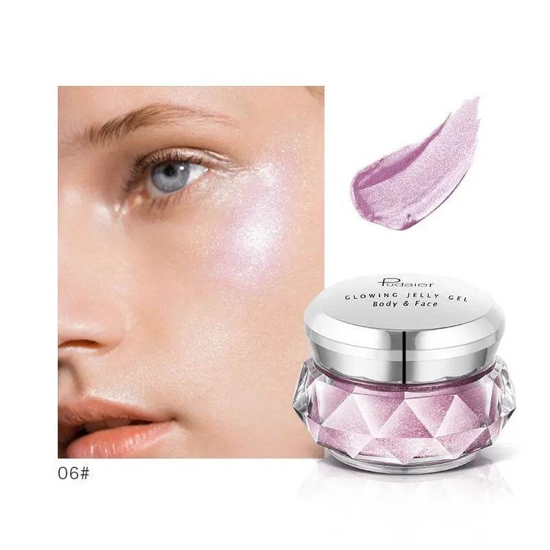 Face Highlighter Jelly Gel Mermaid Eyeshadow Glow Body Glitter Festival Makeup Iluminador Gold Liquid Highlighter Bronzer - ProTrendyz