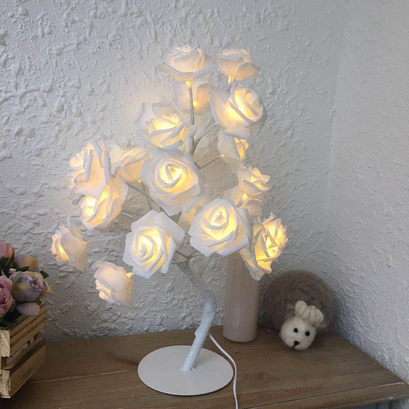 Rose Flower Lamp USB Battery Operated LED Table Lamp Bonsai Tree Night Lights Garland Bedroom Decoration Lights Home Decor - ProTrendyz