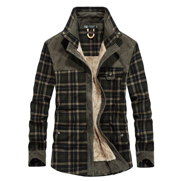 Winter Jacket Men Thicken Warm Fleece Jackets Coats Pure Cotton Plaid Jacket Military Clothes - ProTrendyz
