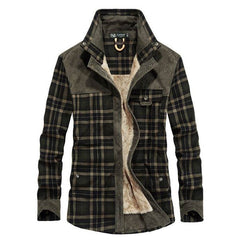Winter Jacket Men Thicken Warm Fleece Jackets Coats Pure Cotton Plaid Jacket Military Clothes - ProTrendyz