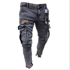 Cargo Hole Denim Jeans Men - ProTrendyz
