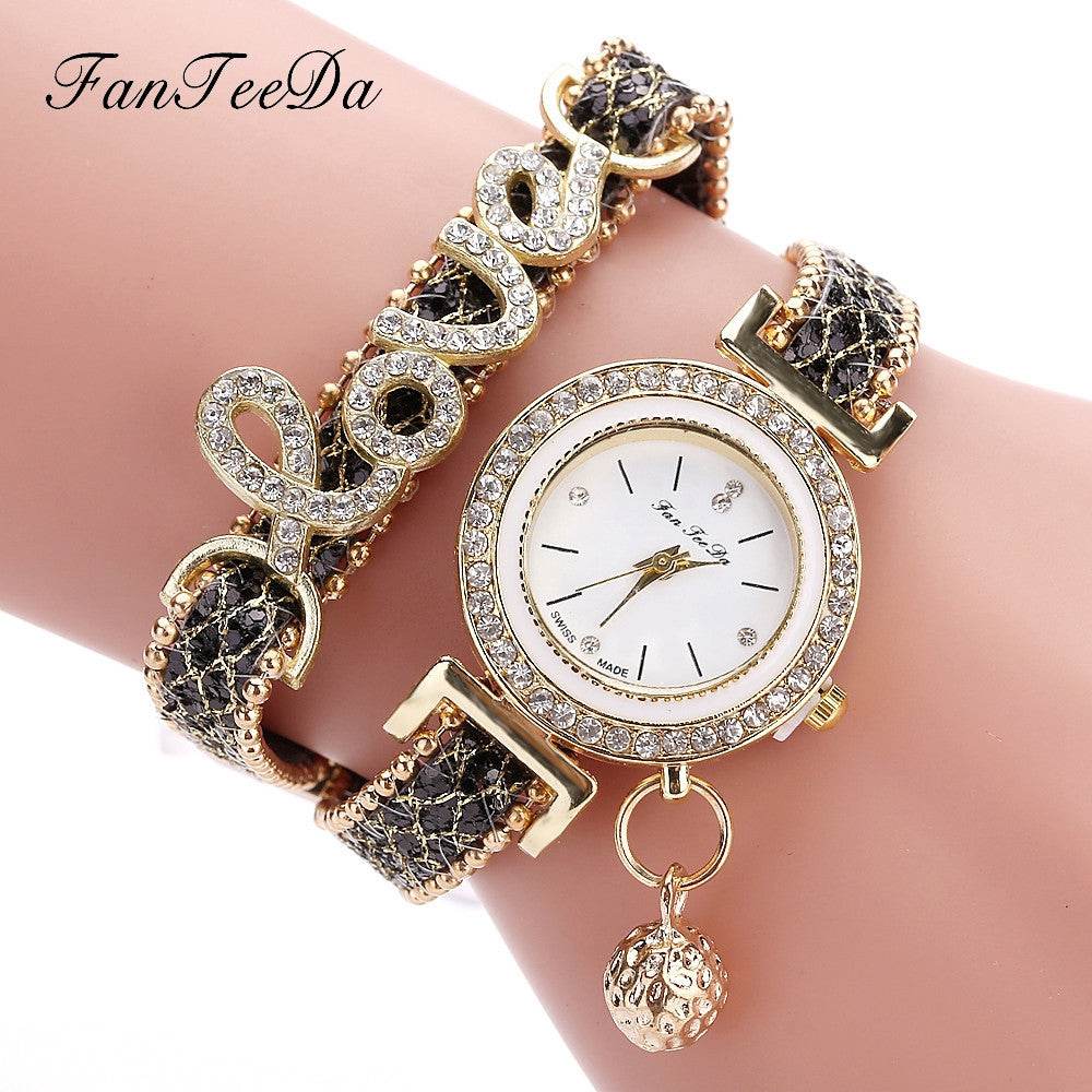 FanTeeDa Brand Women Bracelet Watches Ladies Watch Rhinestones Clock Womens Fashion Dress Wristwatch Relogio Feminino Gift - ProTrendyz