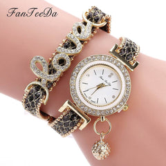 FanTeeDa Brand Women Bracelet Watches Ladies Watch Rhinestones Clock Womens Fashion Dress Wristwatch Relogio Feminino Gift - ProTrendyz