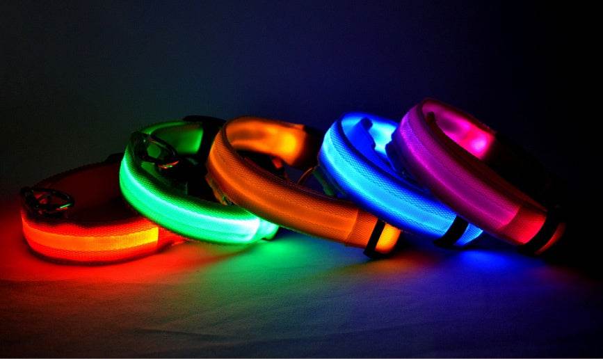 Nylon LED Pet Dog Luminous Collar Night Safety Flashing Glow in Dark Dog Cat Leash Adjustable Pet Supplies - ProTrendyz