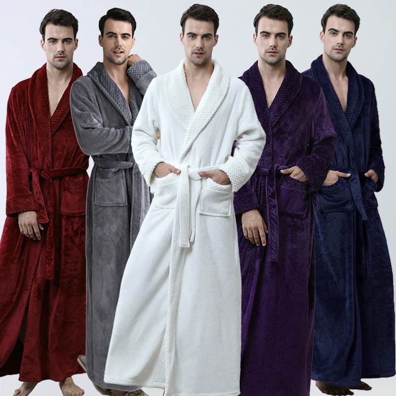 Men's Winter Coral Fleece Nightgown Homewear Thickened Pajamas - ProTrendyz