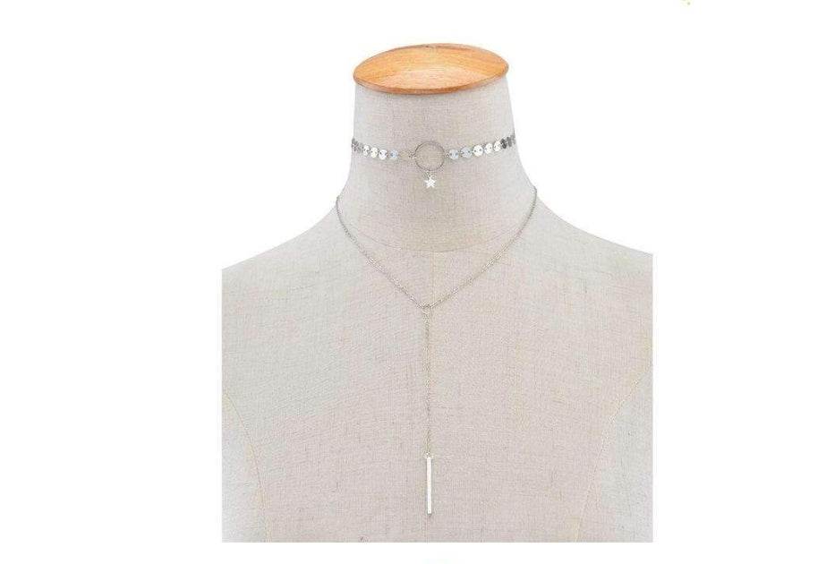 Star Goddess Duo Layering Choker Necklace - ProTrendyz