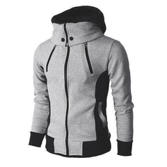 Men's Zip UP Hooded Jacket Fake Two Piece Sports Cardigan Casual Slim Sweatshirt Jacket - ProTrendyz