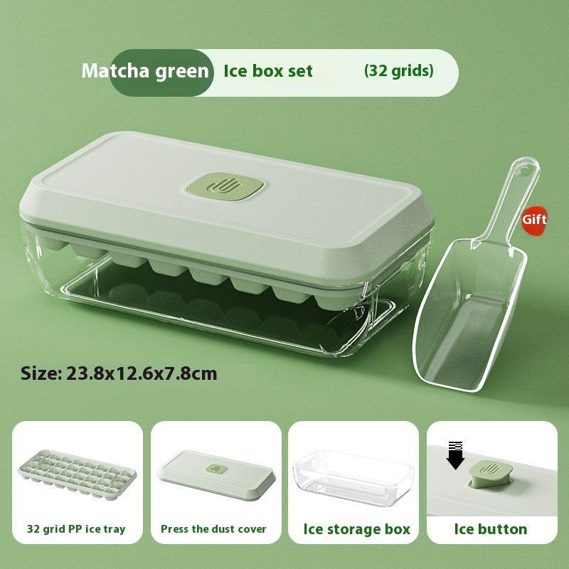 32 Grid Silicone Ice Cube Tray Mould With Lid Shovel Storage Box Remove With One Click Ice Maker DIY Whiskey Cocktail Tools Summer Kitchen Gadgets - ProTrendyz