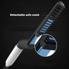 Electric Hair Straightener Brush,Men Quick Beard Straightener Styler Comb,Hair Straightening,Curly Hair Straightening Comb,Side Hair Detangling,Multifunctional Hair Curling Curler US - ProTrendyz