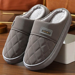 Men's Home Slippers Winter Warm Plush House Shoes Indoor Non-slip Floor Bedroom Slipper Casual All-match Shoes - ProTrendyz