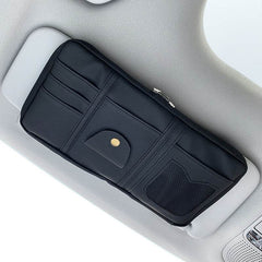 Car Sun Visor Organizer Storage Holder Full Leather Wrap - ProTrendyz