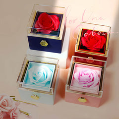 Rotating Soap Flower Rose Gift Box Creative Rotating Rose Jewelry Packaging Box Valentine's Day Gift For Women US - ProTrendyz