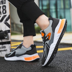 Color-blocked Sneakers Fashion Breathable Lace Up Mesh Sports Shoes For Men Casual Outdoor Running Walking Shoes - ProTrendyz