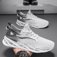 Men's Lace-up Sneakers Mesh Sports Shoes Fashion Hollow-sole Low Top Running Shoes - ProTrendyz