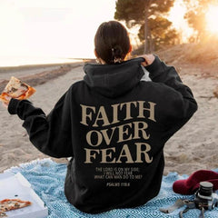Faith Over Fear Christian Hoodie Christian Sweatshirt Jesus Hoodie Trendy Hoodie Bible Verse Shirt Unisex Aesthetic Clothes - ProTrendyz