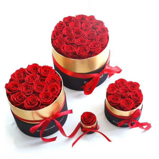 Eternal Roses In Box Preserved Real Rose Flowers With Box Set Valentines Day Gift Romantic Artificial Flowers - ProTrendyz