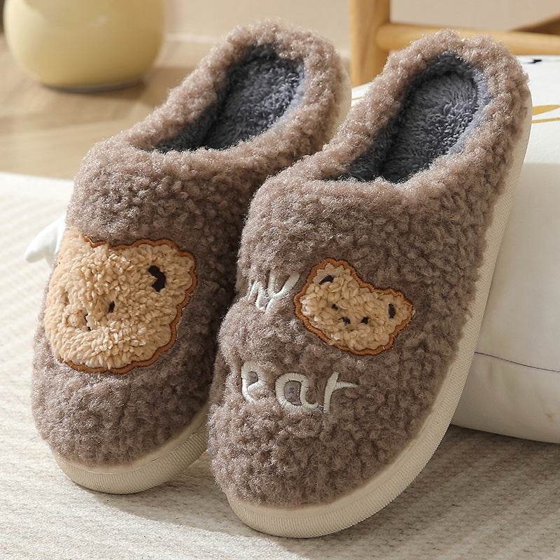 Bear Slippers Winter Warm House Shoes For Women Couple - ProTrendyz