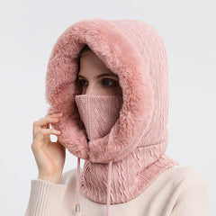 Winter Thick Plush Hat With Scarf Windproof Warm Knit Hats Hooded For Women - ProTrendyz