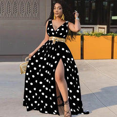 Sexy Dresses Women Party Ladies Belt Plus Size Forked Club Dresses - ProTrendyz