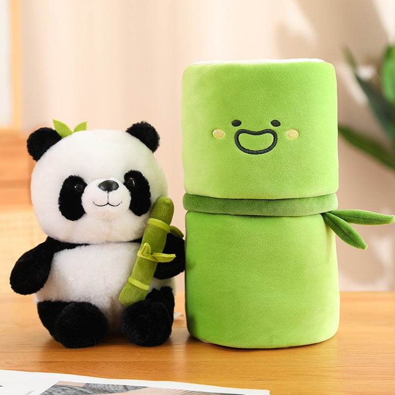 Simulated Bamboo Tube Flower Panda Pillow - ProTrendyz