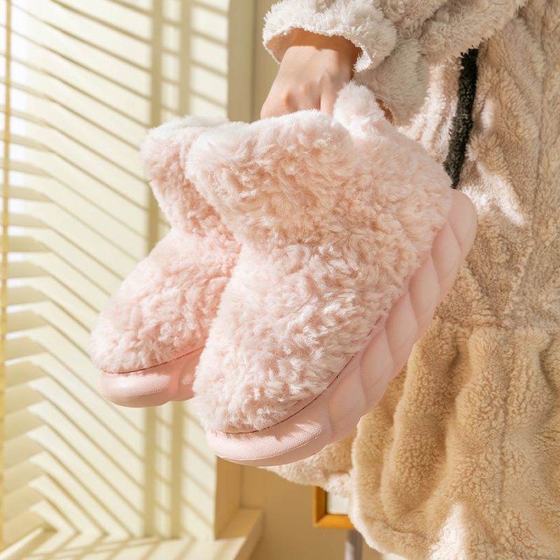 Winter Package Heeled Waterproof Home Indoor And Outdoor Wear Cute High Helper Cotton Slippers - ProTrendyz