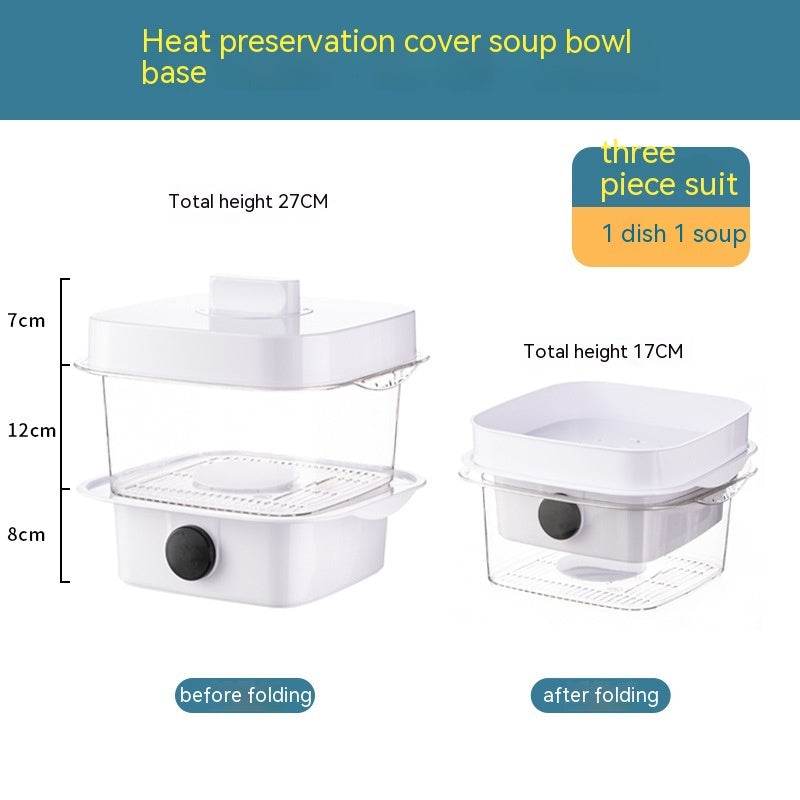 Multi-layer Dish Cover Heat Preservation Kitchen Cover Dining Table Leftover Storage Box Transparent Stack Cooking Hood Steamer - ProTrendyz