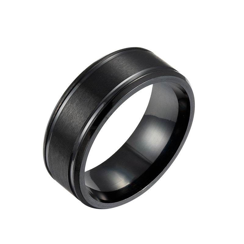 Mens Wedding Rings Black Sliver Gold Pure 8MM Rings - ProTrendyz