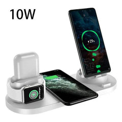 Wireless Charger For IPhone Fast Charger For Phone Fast Charging Pad For Phone Watch 6 In 1 Charging Dock Station - ProTrendyz