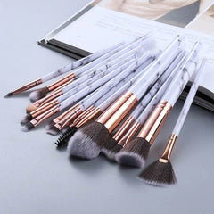 15 Marbled Design Makeup Brushes Set US - ProTrendyz