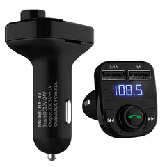 Car MP3 Audio Player Bluetooth Car Kit FM Transmitter Handsfree Calling 5V 4.1A Dual USB Car Charger Phone Charger - ProTrendyz