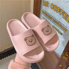 W Bear Slippers Female Home Non-slip Bathing Indoor And Outdoor Wear Soft Bottom Comfortable Sandals Male - ProTrendyz